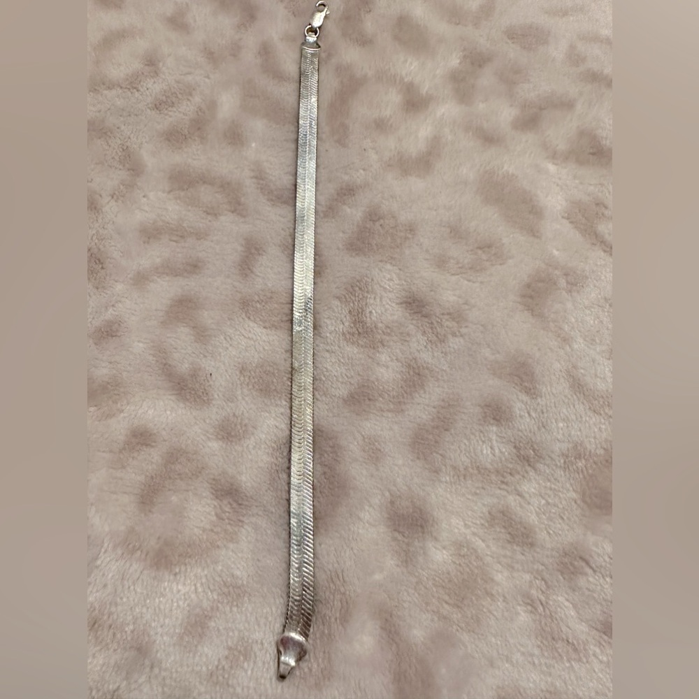 Vintage pure silver snake chain bracelet